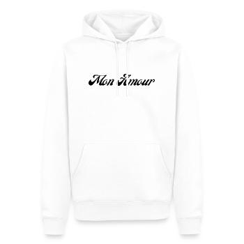 Mon amour - Sweat à capuche Premium bio Homme - blanc - Devant - Nico (187cm)