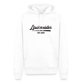Freiwillige Feuerwehr Löschmeister 2024 Dienstgrad - Männer Premium Bio Hoodie - Weiß - Vorne - Nico (187cm)