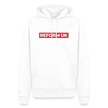 Reform UK, Tee & Hoodies - Men’s Premium Organic Hoodie - white - Front - Nico (187cm)