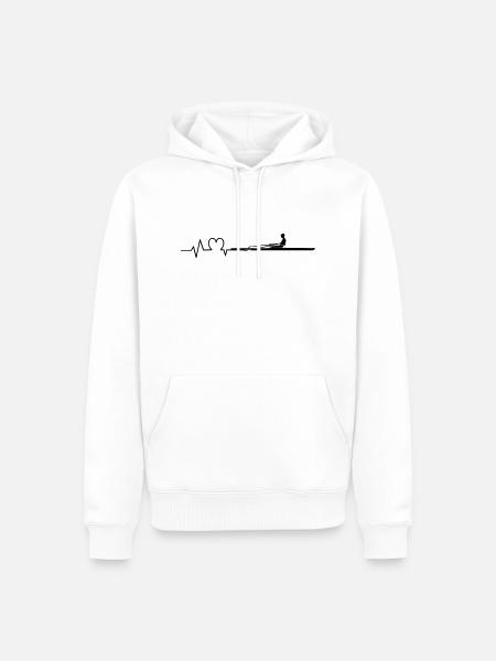 Rudern Herzschlag Ruderer Einer - Männer Premium Bio Hoodie - Weiß