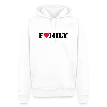 Family heart - Sweat à capuche Premium bio Homme - blanc - Devant - Nico (187cm)