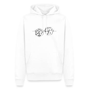 Dice, dice. Gambling, gambling, money - Men’s Premium Organic Hoodie - white - Front - Nico (187cm)