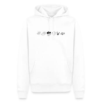 Wetterleiste,Sonne,Regen,Schnee,bewölkt,Wind, - Männer Premium Bio Hoodie - Weiß - Vorne - Nico (187cm)