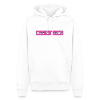 out proud - Männer Premium Bio Hoodie - Weiß - Vorne - Nico (187cm)