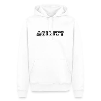 Agilité - Sweat à capuche Premium bio Homme - blanc - Devant - Nico (187cm)