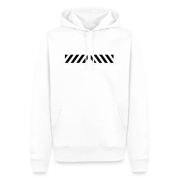 Warning 3 Zipper Warnbalken - Männer Premium Bio Hoodie - Weiß - Vorne - Nico (187cm)