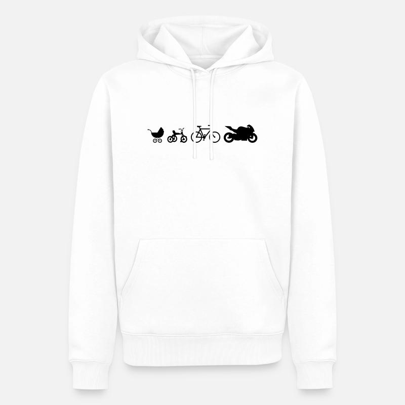 Baby to Biker Evolution - Männer Premium Bio Hoodie - Weiß