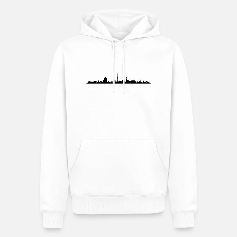 Skyline - Stuttgart - Männer Premium Bio Hoodie - Weiß