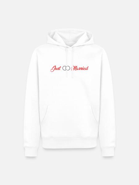 Just Married Rings - Männer Premium Bio Hoodie - Weiß