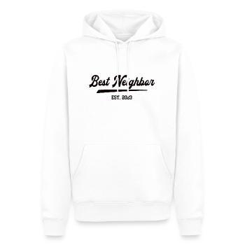 Best Neighbor 2023 Nachbarschaft Bester Nachbar - Männer Premium Bio Hoodie - Weiß - Vorne - Nico (187cm)