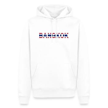 Bangkok Thaïlande Drapeau T-Shirt Minimaliste - Sweat à capuche Premium bio Homme - blanc - Devant - Nico (187cm)