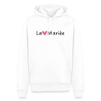 Die Braut Rosa Herz - Männer Premium Bio Hoodie - Weiß - Vorne - Nico (187cm)