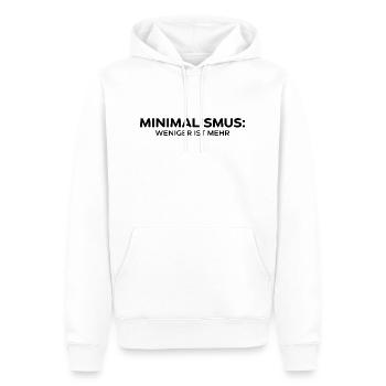 Minimalismus: Weniger ist mehr - Männer Premium Bio Hoodie - Weiß - Vorne - Nico (187cm)