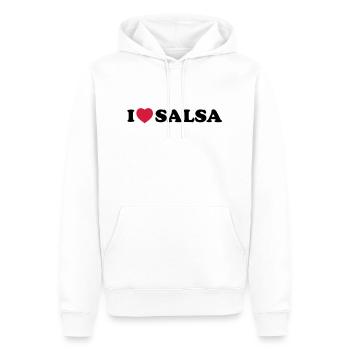 I love salsa - Sweat à capuche Premium bio Homme - blanc - Devant - Nico (187cm)