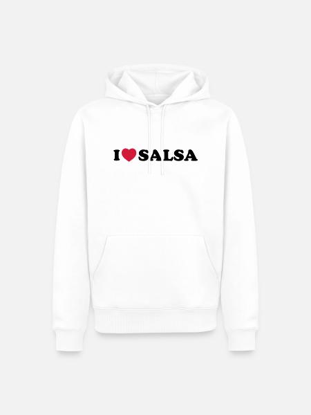 I love salsa - Men’s Premium Organic Hoodie - white