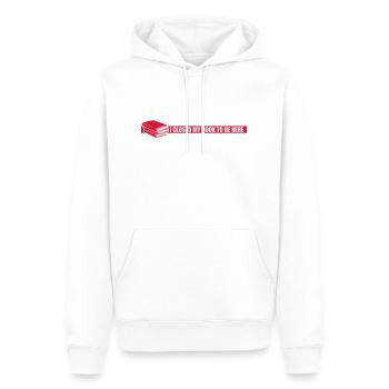 I closed my book - Männer Premium Bio Hoodie - Weiß - Vorne - Nico (187cm)