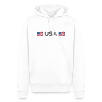 USA - Männer Premium Bio Hoodie - Weiß - Vorne - Nico (187cm)