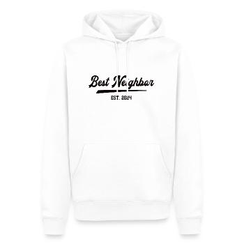 Bester Nachbar Nachbarschaft Best Neighbor 2024 - Männer Premium Bio Hoodie - Weiß - Vorne - Nico (187cm)