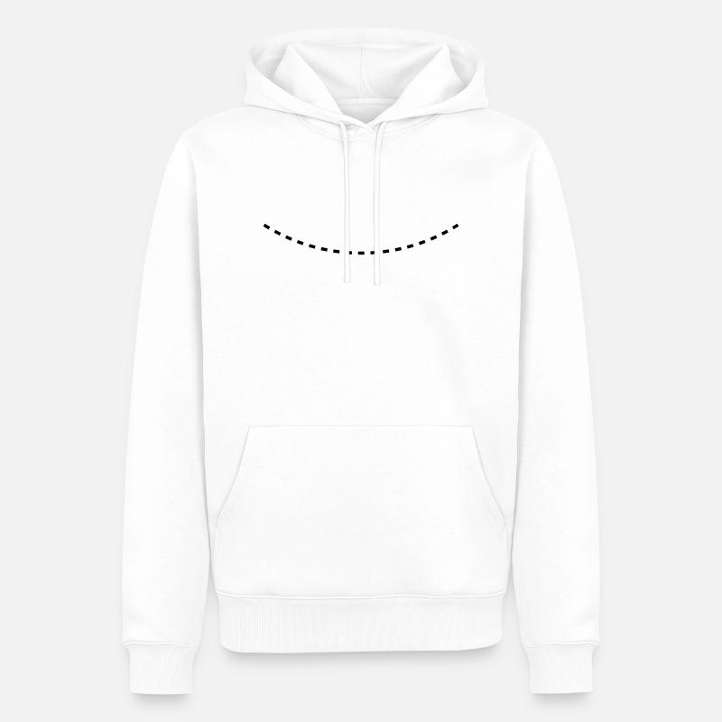 Dashed Curved Line - Sweat à capuche Premium bio Homme - blanc