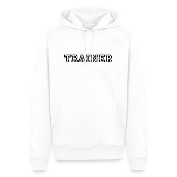 Trainer - Männer Premium Bio Hoodie - Weiß - Vorne - Nico (187cm)