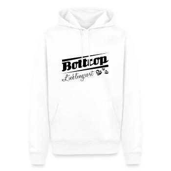 Bottrop - Lieblingsort mit Stadtnamen - Männer Premium Bio Hoodie - Weiß - Vorne - Nico (187cm)