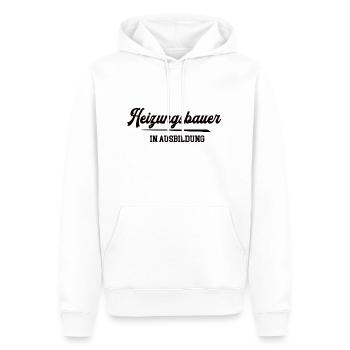 Heizungsbauer in Ausbildung Heizungsbau Lehre SHK - Männer Premium Bio Hoodie - Weiß - Vorne - Nico (187cm)