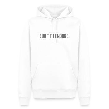 Gebaut, um zu überdauern - Männer Premium Bio Hoodie - Weiß - Vorne - Nico (187cm)