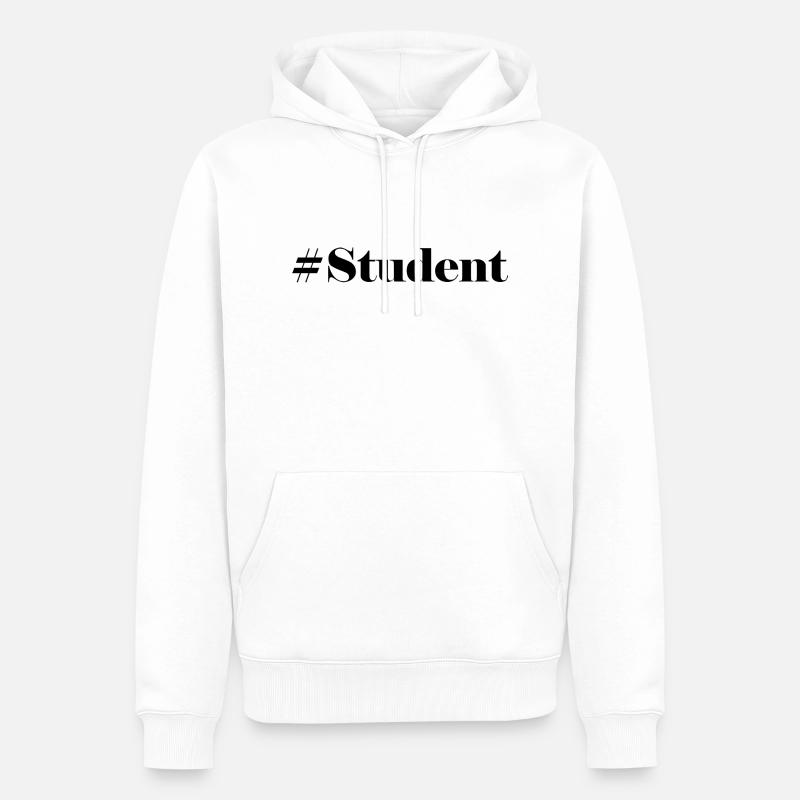 #Student logo - Sweat à capuche Premium bio Homme - blanc