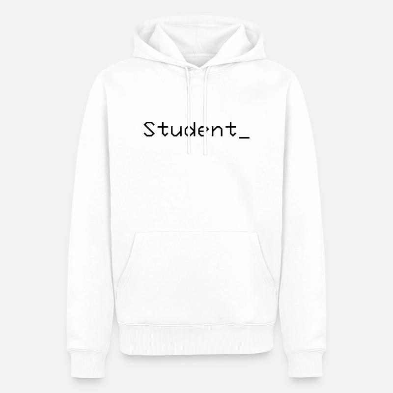 Student_ Logo Schwarz - Männer Premium Bio Hoodie - Weiß
