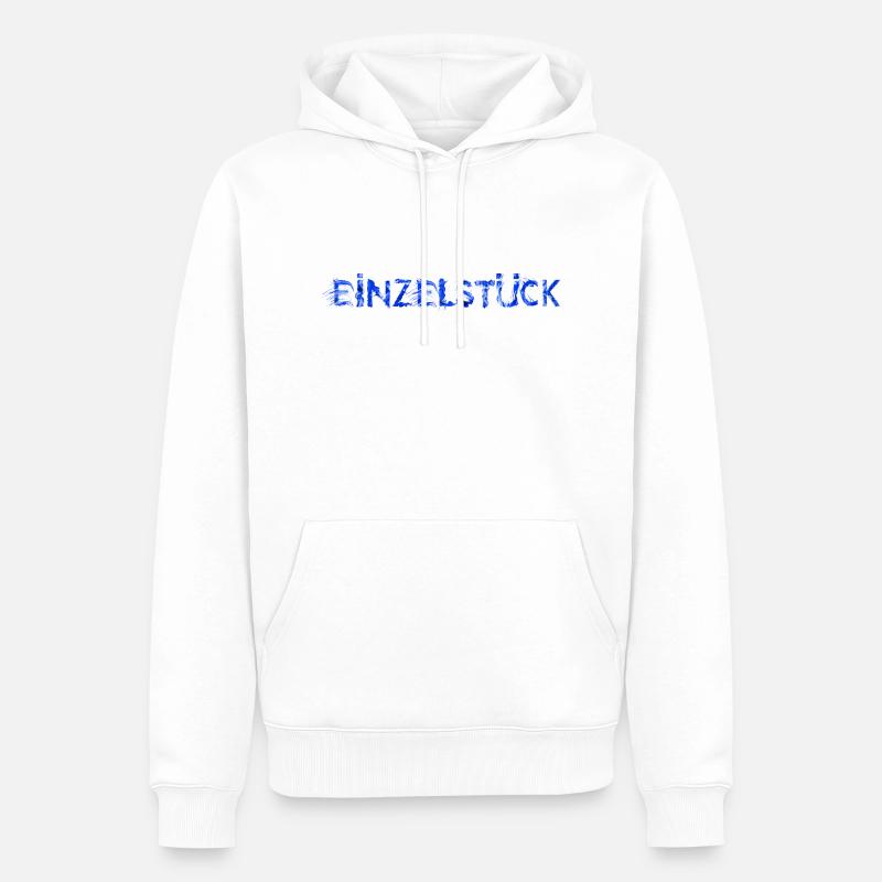 Einzelstück blau - Männer Premium Bio Hoodie - Weiß