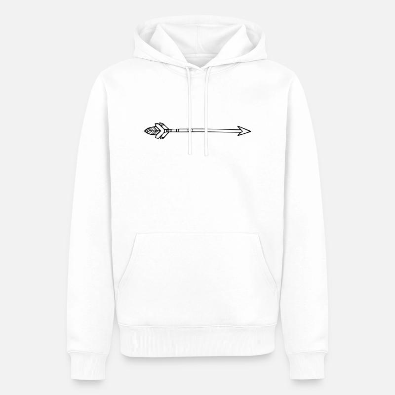 pfeil - Männer Premium Bio Hoodie - Weiß
