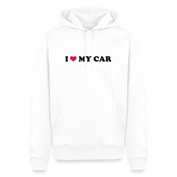 I Love My Car - Männer Premium Bio Hoodie - Weiß - Vorne - Nico (187cm)