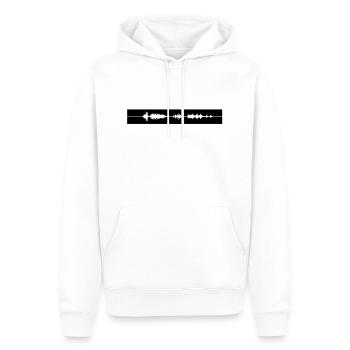DUBSTEP,ELECTRO,MINIMAL,TECHNO,TANZEN,MUSIK,EDM - Männer Premium Bio Hoodie - Weiß - Vorne - Nico (187cm)