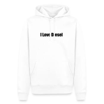 I Love Diesel - Sweat à capuche Premium bio Homme - blanc - Devant - Nico (187cm)