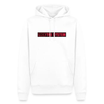 Fuck la liberté du système - Sweat à capuche Premium bio Homme - blanc - Devant - Nico (187cm)