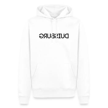 Duisburg - seitenverkehrt - Ruhrpott - Männer Premium Bio Hoodie - Weiß - Vorne - Nico (187cm)