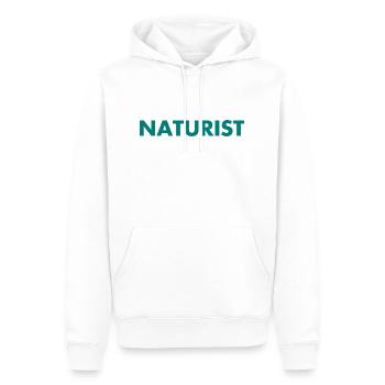 Naturist - FKK - Freikörperkultur - Natur - Männer Premium Bio Hoodie - Weiß - Vorne - Nico (187cm)