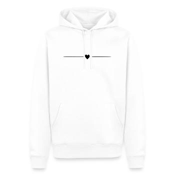 Petit coeur avec des barres noires. cadeau - Sweat à capuche Premium bio Homme - blanc - Devant - Nico (187cm)