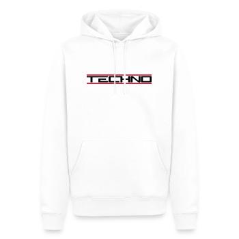 Techno Rote Balken - Männer Premium Bio Hoodie - Weiß - Vorne - Nico (187cm)