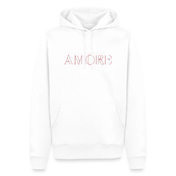 AMORE AMOUR EN ITALIEN idée cadeau fête des mères - Sweat à capuche Premium bio Homme - blanc - Devant - Nico (187cm)