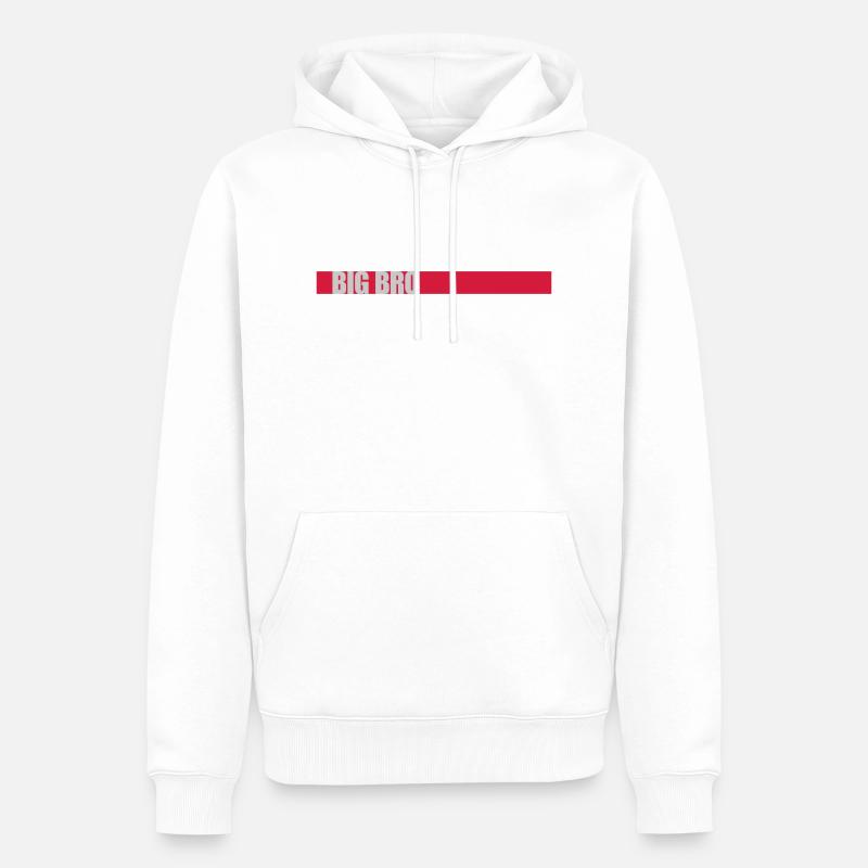 Big Bro Bar Logo - Sweat à capuche Premium bio Homme - blanc