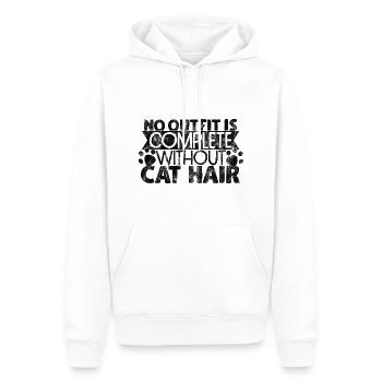 Aucune tenue n’est complète sans poils de chat - Sweat à capuche Premium bio Homme - blanc - Devant - Nico (187cm)