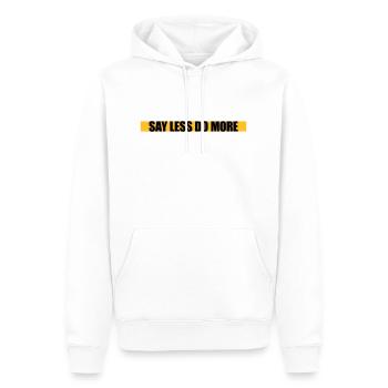 say less do more - Männer Premium Bio Hoodie - Weiß - Vorne - Nico (187cm)
