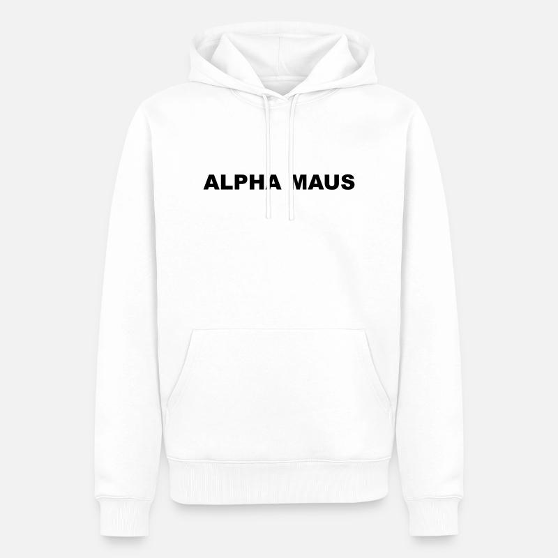 Alpha Maus - Männer Premium Bio Hoodie - Weiß