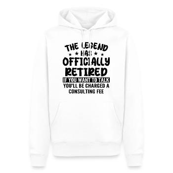 The Legend Has Officially Retired - Sweat à capuche Premium bio Homme - blanc - Devant - Nico (187cm)
