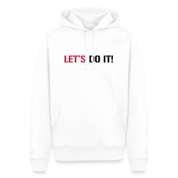 Let's do it! - Men’s Premium Organic Hoodie - white - Front - Nico (187cm)