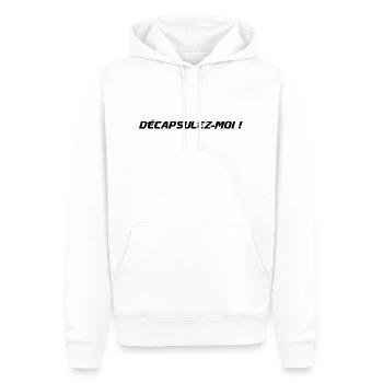 Décapsulez moi Noir - Sweat à capuche Premium bio Homme - blanc - Devant - Nico (187cm)