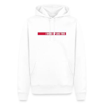 woke up like this - Männer Premium Bio Hoodie - Weiß - Vorne - Nico (187cm)