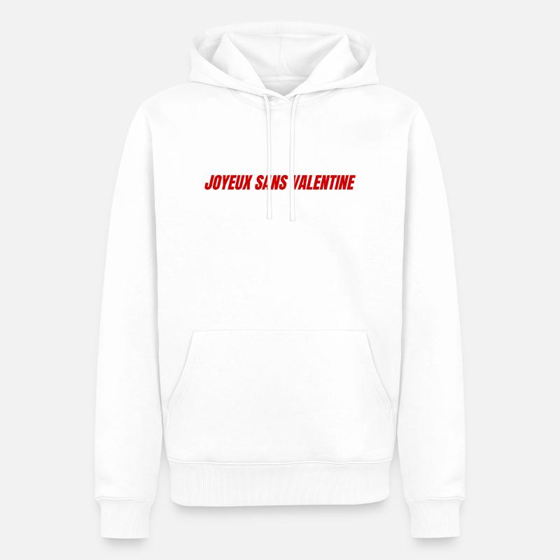 joyeux sans valentine - Sweat à capuche Premium bio Homme - blanc