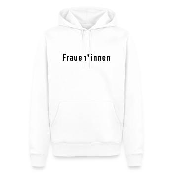 Frauen*innen - Männer Premium Bio Hoodie - Weiß - Vorne - Nico (187cm)